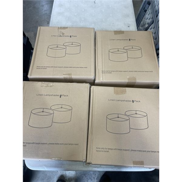 4 NEW LINEN DRUM 13"  LAMPSHADES