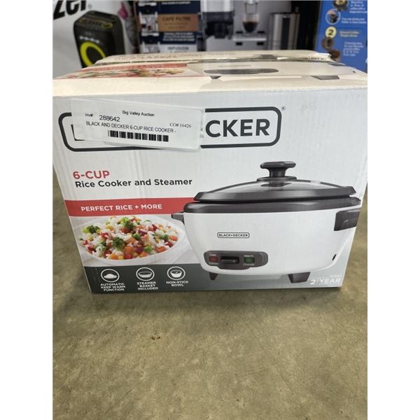 BLACK AND DECKER 6-CUP RICE COOKER - TESTED WORKING
