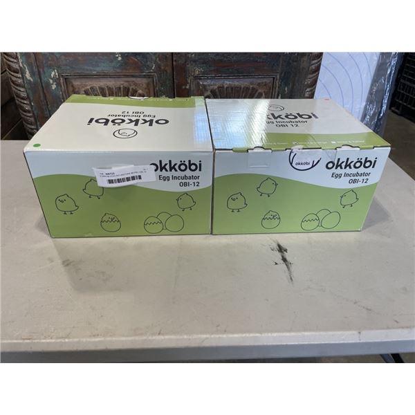 2 OKKOBI EGG INCUBATORS MODEL OBI-12