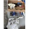 Image 1 : TRAY OF VINTAGE COLLECTIBLES, ROTARY PHONE, TRAIN, PULLEY