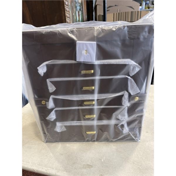 NEW BROWN LEATHER JEWELLERY STORAGE CASE