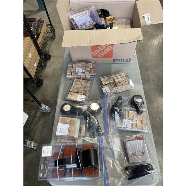 BOX OF INK STAMPS