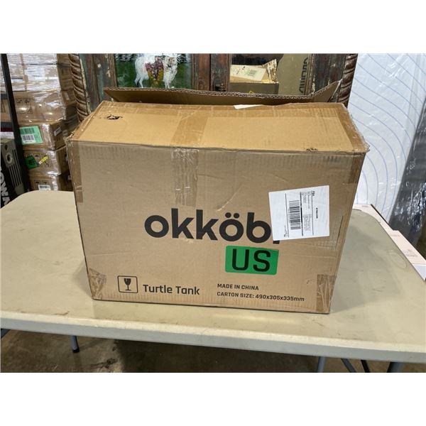 NEW OKKOBI WOOD GRAIN TURTLE TANK, MODEL 1519