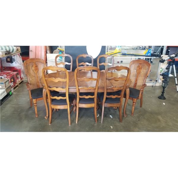 FRENCH PROVINCIAL DINING TABLE WITH 8 CHAIRS