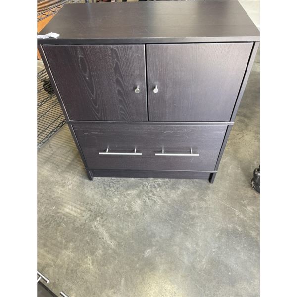 BLACK 2 DOOR AND 1 DRAWER DROP FILE CUPBOARD