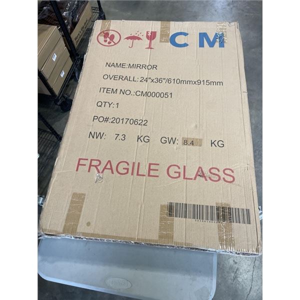 BRAND NEW 2FT x 3FT DECORATIVE WALL MIRROR IN BOX