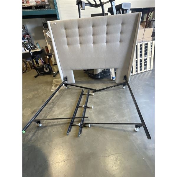 KINGSIZE FABRIC HEADBOARD WITH  METAL ROLLER FRAME