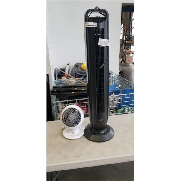 SEVILLE CLASSICS TOWER FAN AND WOOZOO TABLE FAN BOTH WORKING