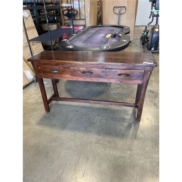 RUSTIC LOOK  3 DRAWER HALL TABLE
