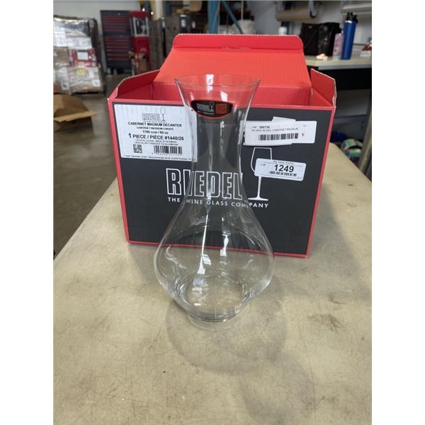 AS NEW REIDEL CABERNET MAGNUM DECANTER, 60 OZ CRYSTAL GLASS