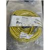 Image 1 : AS NEW YELLOW 200FT LIFE SUPPLY HEAVY DUTY INDOOR OUTDOOR 3 WIRE GROUNDED LIGHTED EXTENSION, 10AWG