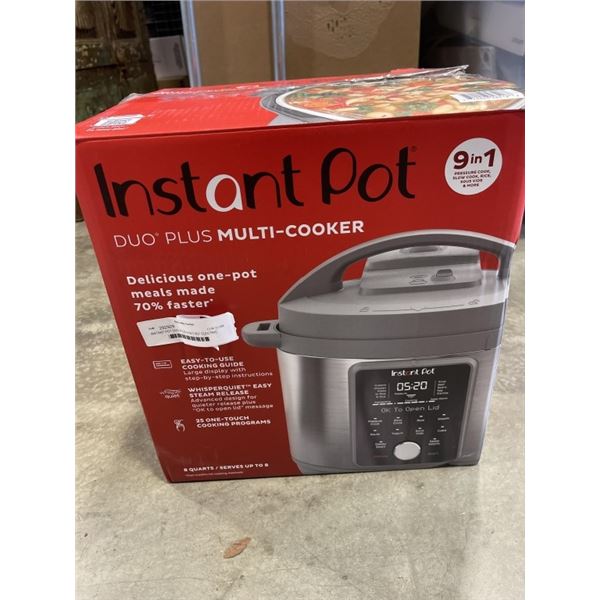 INSTANT POT DUO PLUS 9-IN-1 8QT ELECTRIC PRESSURE COOKER - TESTED WORKING, RETAIL $209