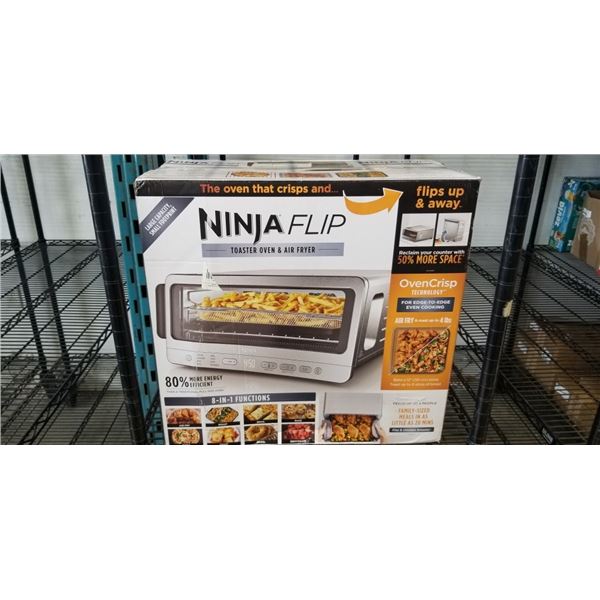NINJA FLIP 8-IN-1 TOASTER OVEN AIR FRYER - TESTED WORKING, RETAIL $189