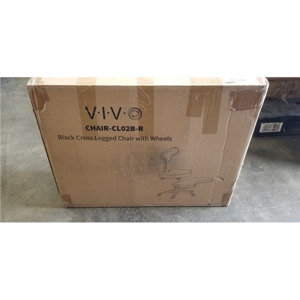 VIVO BLACK CROSS LEGGED CHAIR WITH WHEELS