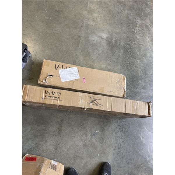 VIVO BLACK TV STAND AND RISER FOR TREADMILLS