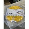 Image 1 : AS NEW YELLOW 200FT LIFE SUPPLY HEAVY DUTY INDOOR OUTDOOR 3 WIRE GROUNDED LIGHTED EXTENSION, 12AWG