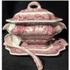 Image 8 : Mason’s Vista Ironstone Soup Tureen with Lid, 8 Soup Bowls/Plates and Ladle