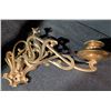 Image 3 : Brass Wall-Mounted Candle Holders with Decorative Pierced Brass Plate