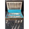 Image 1 : 1847 Rogers Bros. Silverplate Flatware Set with Wooden Case