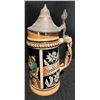 Image 8 : Vintage German Beer Steins w/ Pewter Lid & Vogue Playing Cards