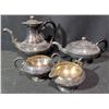 Image 1 : Coronet Silver-Plated Coffee and Tea Service Set with Creamer and Sugar Bowl