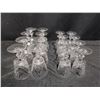Image 1 : 16 Clear Cut Crystal Chalices with Etched Starburst Pattern