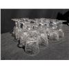 Image 2 : 16 Clear Cut Crystal Chalices with Etched Starburst Pattern