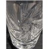 Image 4 : 16 Clear Cut Crystal Chalices with Etched Starburst Pattern