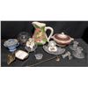 Image 1 : Decorative Ceramic, Crystal, and Metal Pieces Including Crown Ducal China