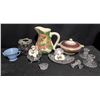 Image 5 : Decorative Ceramic, Crystal, and Metal Pieces Including Crown Ducal China