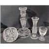 Image 8 : Cut Glass and Crystal Tableware Including Carafe, Bowls, and Salt Shakers