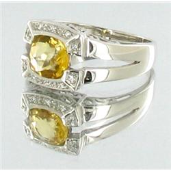 1.13ct Yellow Sapphire Ring Silver (JEW-1609)