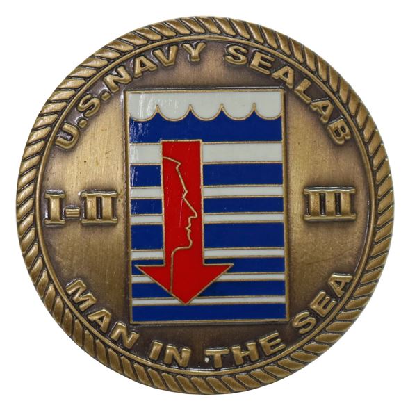 US Navy Sealab I II & III Man In The Sea Challenge Coin