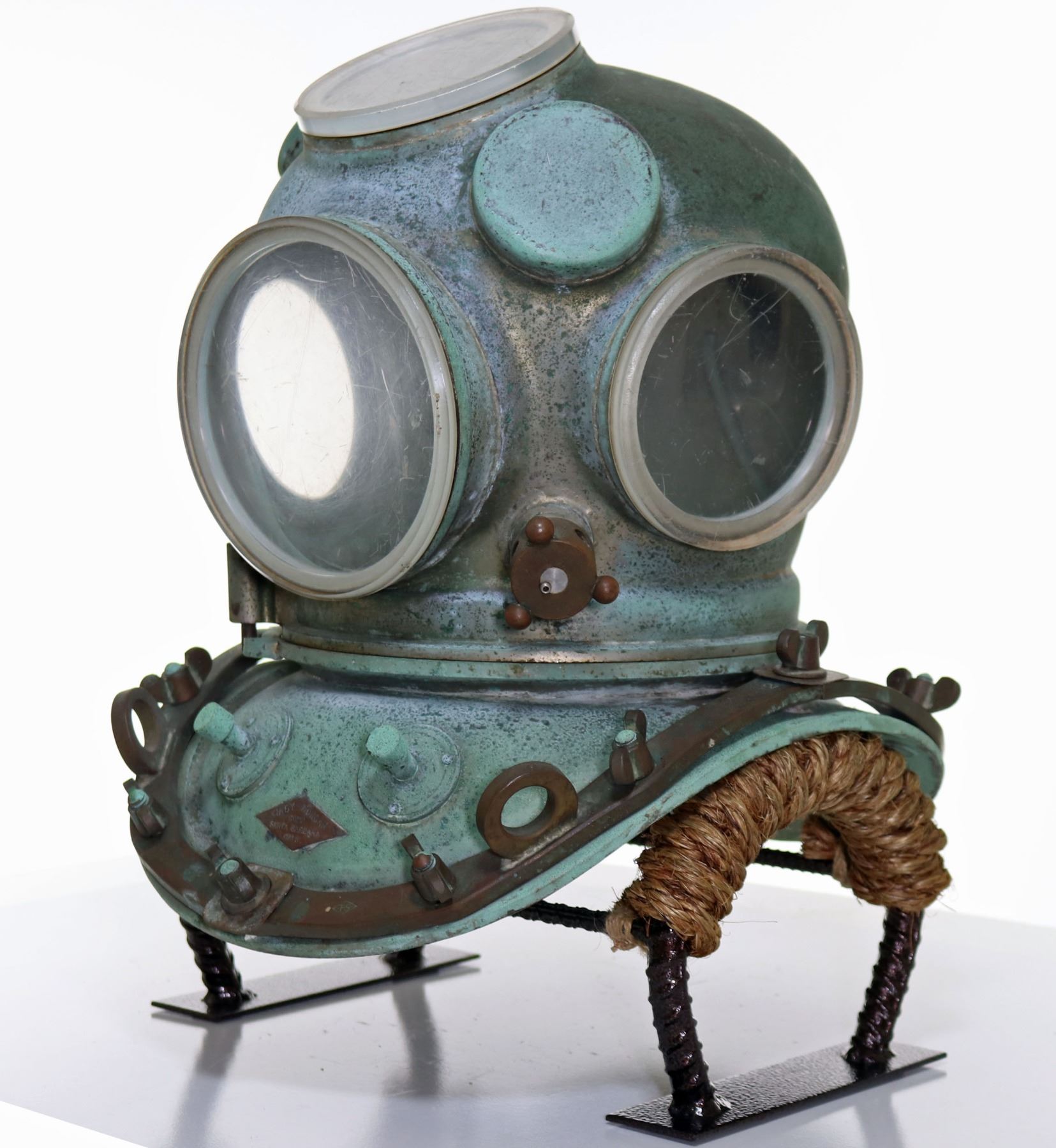 Early Kirby Morgan Modified Yokohama Copper & Brass Diving Helmet