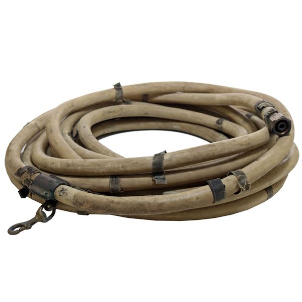 Antique White Rubber Divers Air Hose 50 Feet Rare