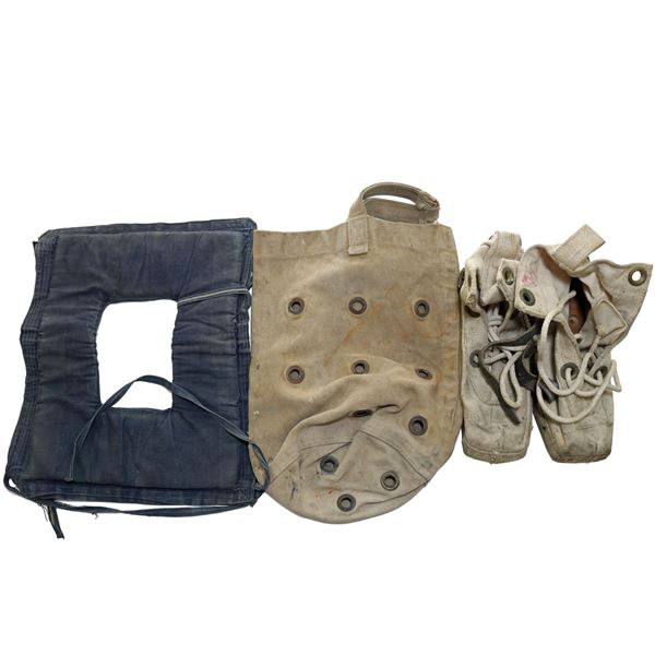 US Navy Canvas Dive Boots Parts Bag and Helmet Pad