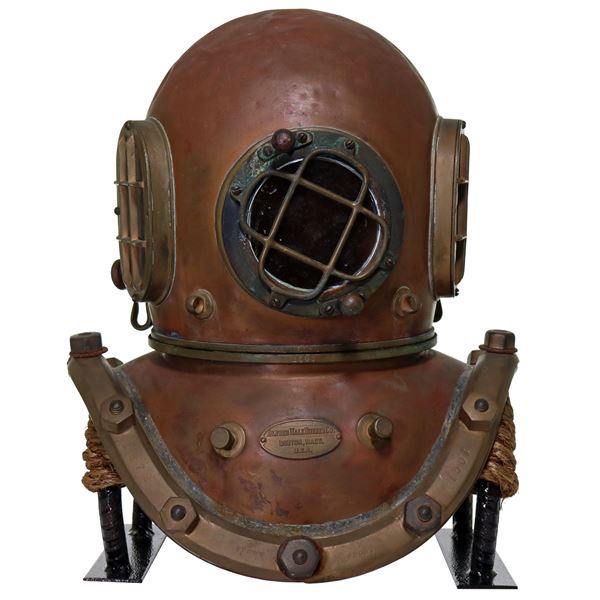 Rare Alfred Hale Rubber Co Boston Antique Diving Helmet