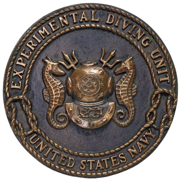 Impressive US Navy Experimental Diving Unit Brass Plaque