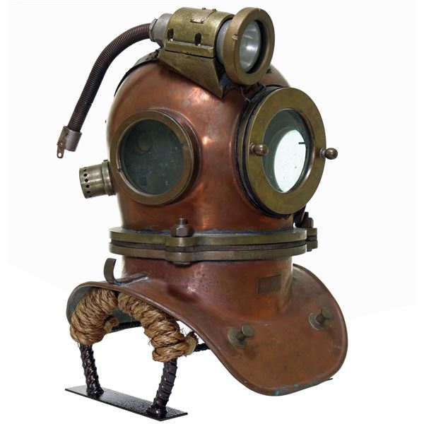 1986 Soviet Russian 3 Bolt Diving Helmet With Underwater Light