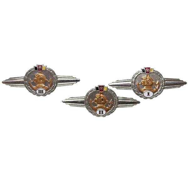 Original Soviet Navy Diving 1st 2nd 3rd Class Pins