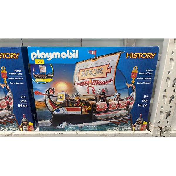 PLAYMOBIL HISTORY ROMAN WARRIORS' SHIP #5390 86PC BUILDING TOY
