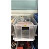 Image 1 : TOTE OF ASSORTED PLAYMOBIL BUILDING TOYS & ACCESSORIES