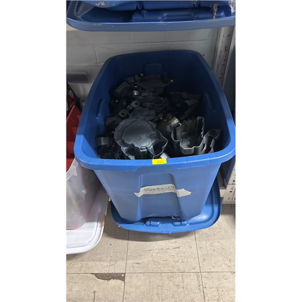 TOTE OF ASSORTED PLAYMOBIL BUILDING TOYS & ACCESSORIES