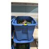 Image 1 : TOTE OF ASSORTED PLAYMOBIL BUILDING TOYS & ACCESSORIES