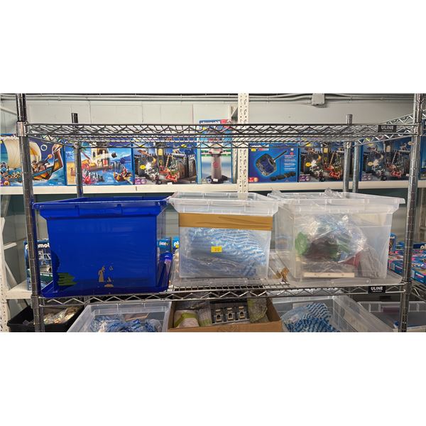 SHELF OF ASSORTED PLAYMOBIL TOYS & ACCESSORIES