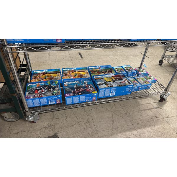 SHELF OF ASSORTED PLAYMOBIL TOYS & ACCESSORIES