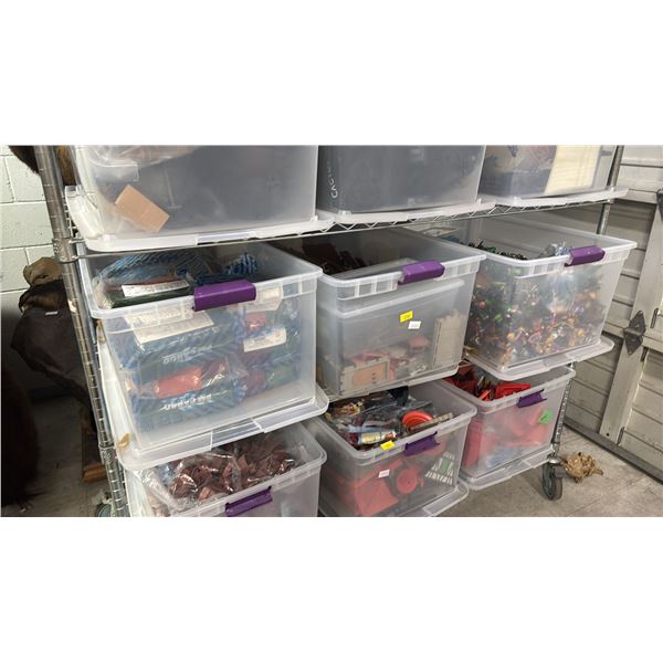 SHELF OF ASSORTED PLAYMOBIL TOYS & ACCESSORIES