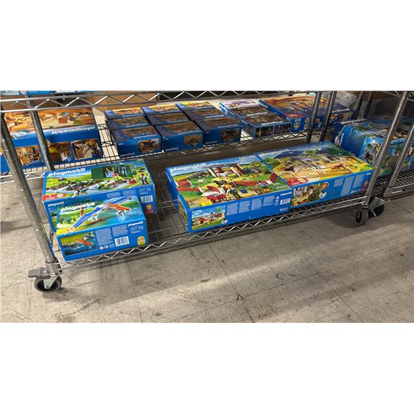 SHELF OF ASSORTED PLAYMOBIL TOYS & ACCESSORIES