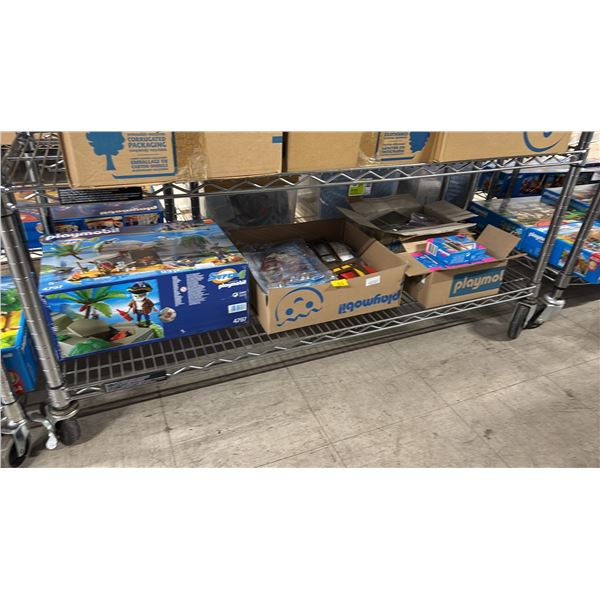 SHELF OF ASSORTED PLAYMOBIL TOYS & ACCESSORIES