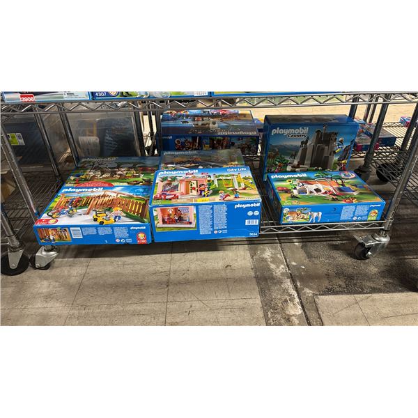 SHELF OF ASSORTED PLAYMOBIL TOYS & ACCESSORIES